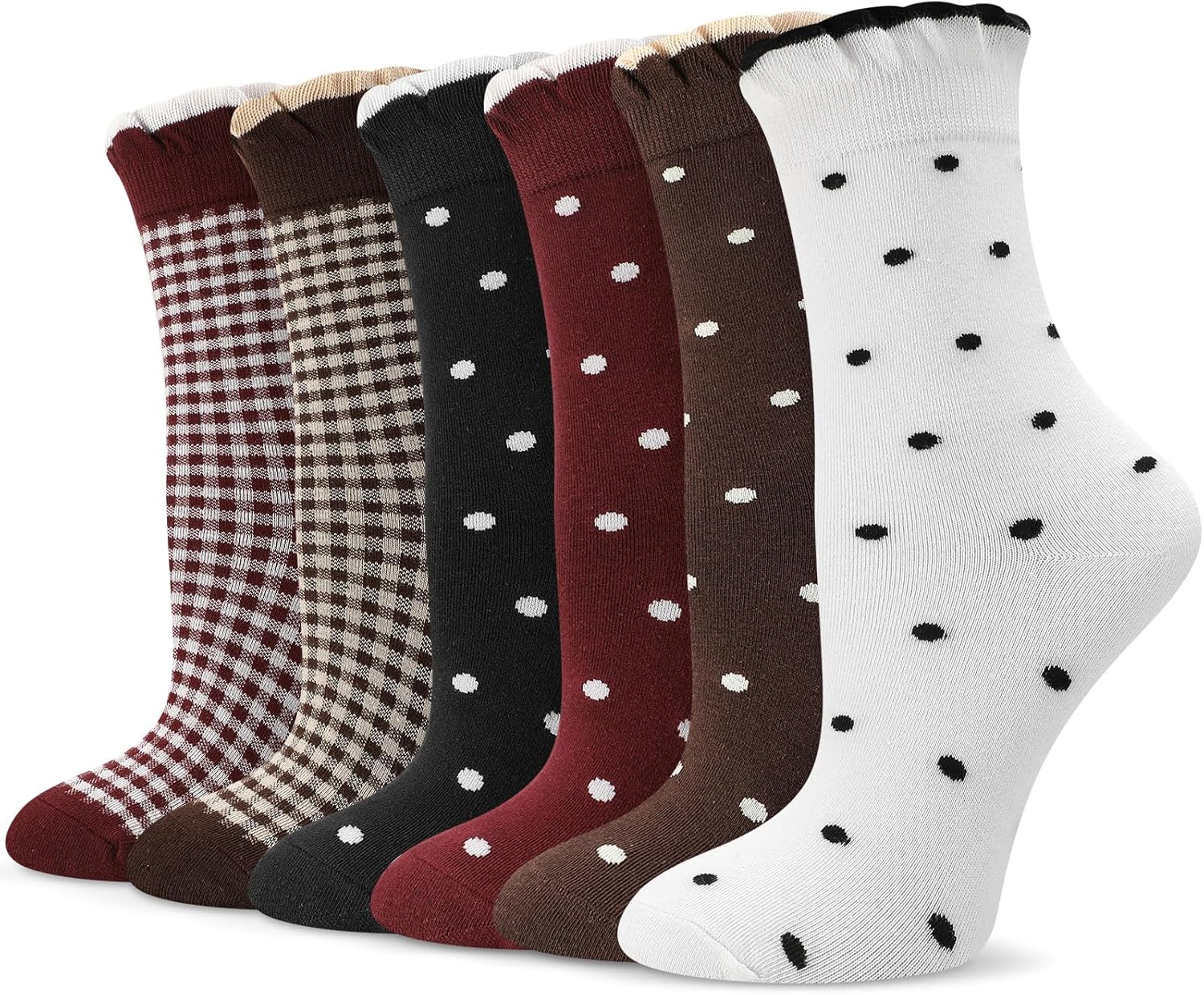 6 Pares de Calcetines con Volantes para Mujer