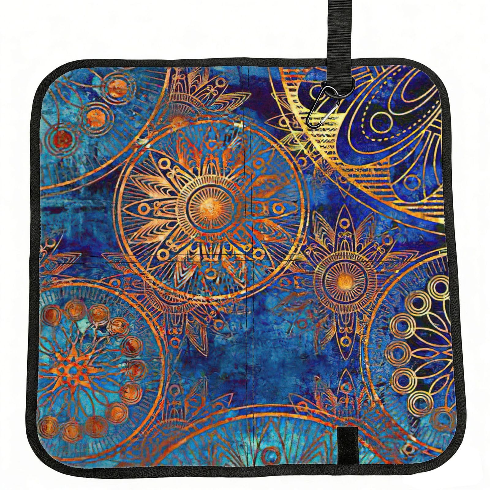 PPHGUT Starry Sky Mandala Print Foldable Seat Cushion Waterproof Portable Chair Pad Travel Outdoor Picnic Camping