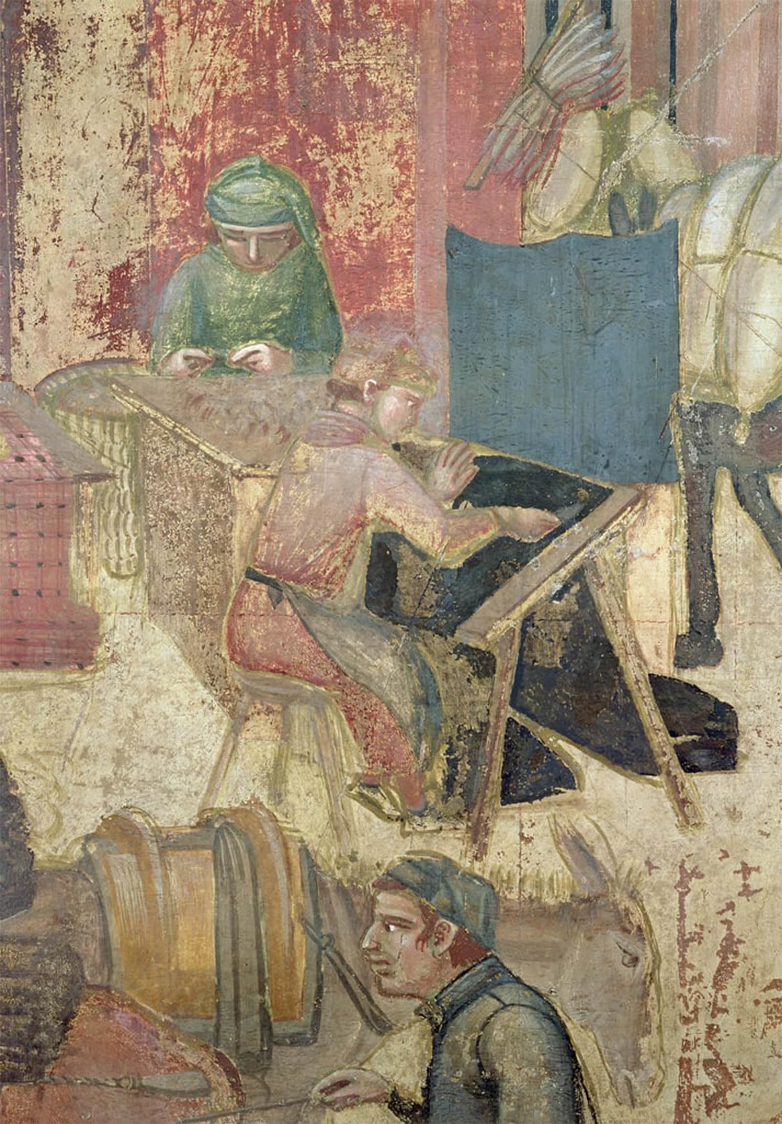 POSTERIIk Famous Animal Posters Vintage Picture Effects of Good Government in the City Detail of Weavers by Ambrogio Lorenzetti Modern Wall Decor for Home Decor 60x90cm