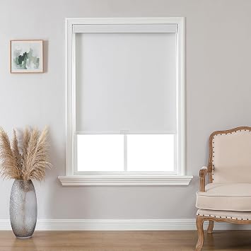 Joydeco 100% Blackout Roller Shades Pro, 19" W x 48" H, White