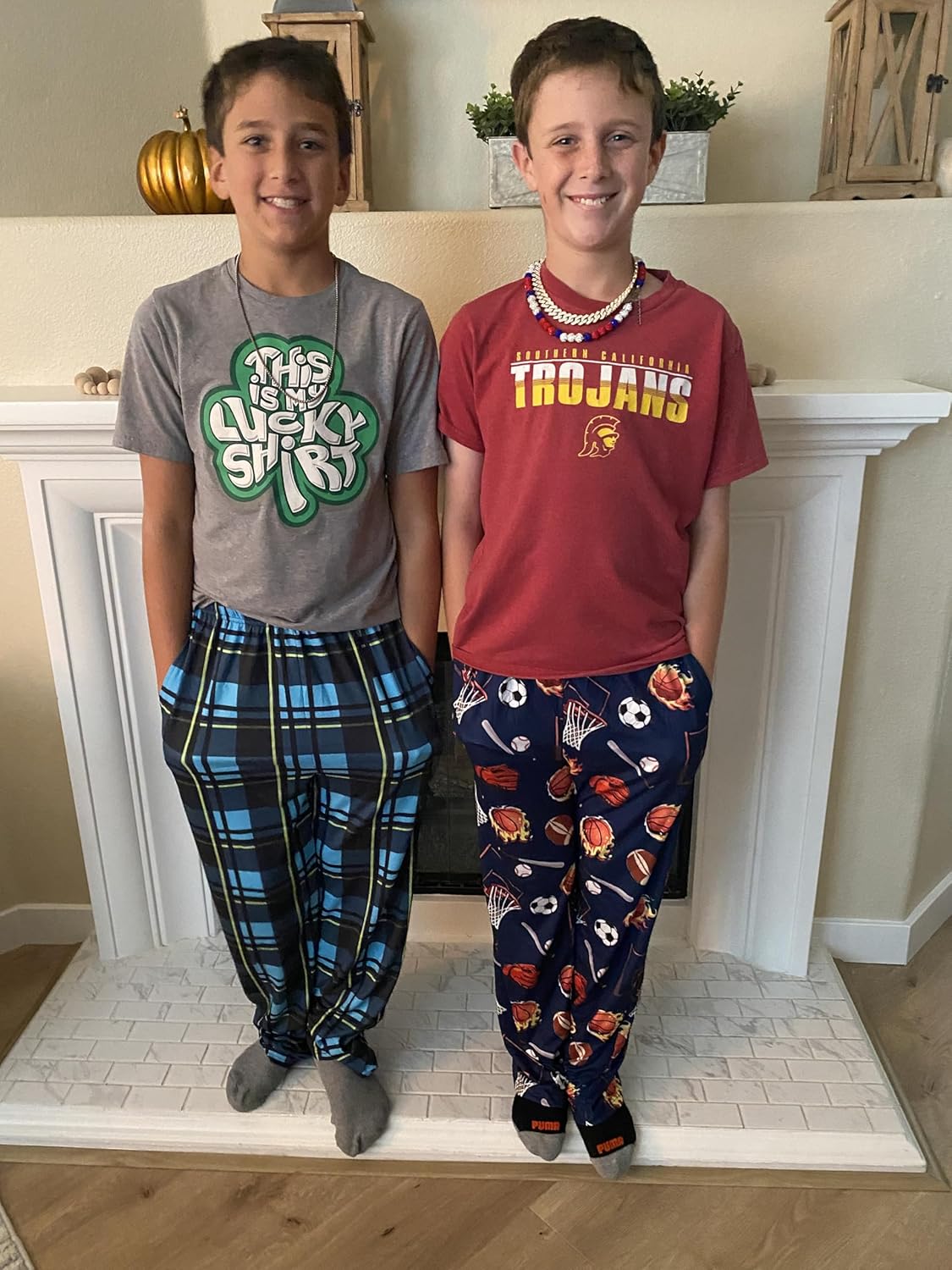 TUONROAD Boys 3 Pack Pajama Pants Soft Plaid Cozy Elastic Waist Sleep Bottoms Size 7 14 with Pockets - Image 3