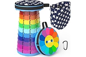 ALEVMOOM Collapsible Stool with Rainbow Cushion
