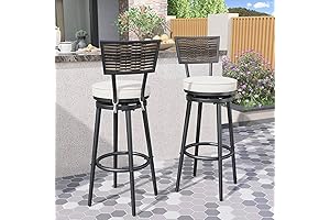 Sturdy Patio Bar Height Swivel Chairs, Perfect for Outdoor Relaxation and Entertainment