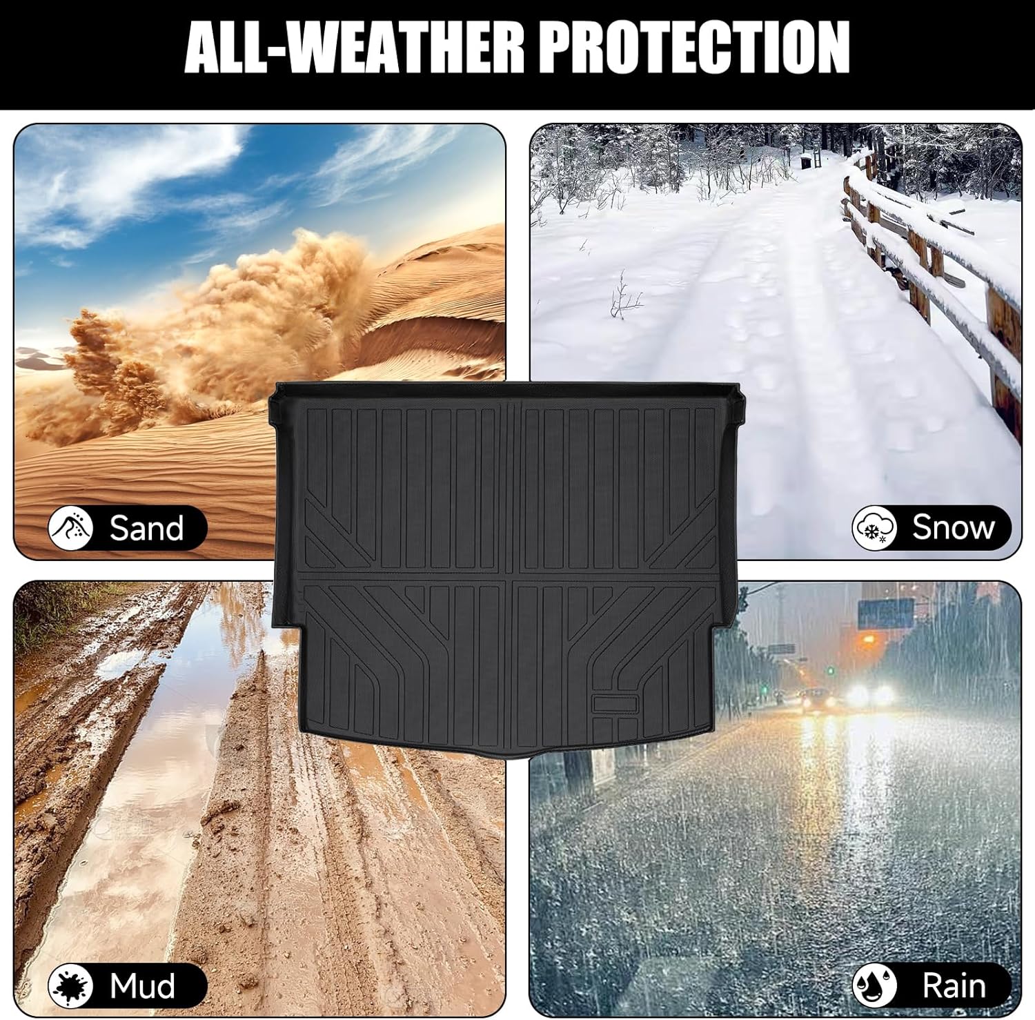 Cargo Liner for 2017-2025 Mazda CX-5 TPE Trunk Mat - All-Weather Heavy Duty 3D Custom Fit 2017 2018 2019 2020 2021 2022 2023 2024 2025 Mazda Car Accessories Rear Back Cargo Tray Black - Image 6