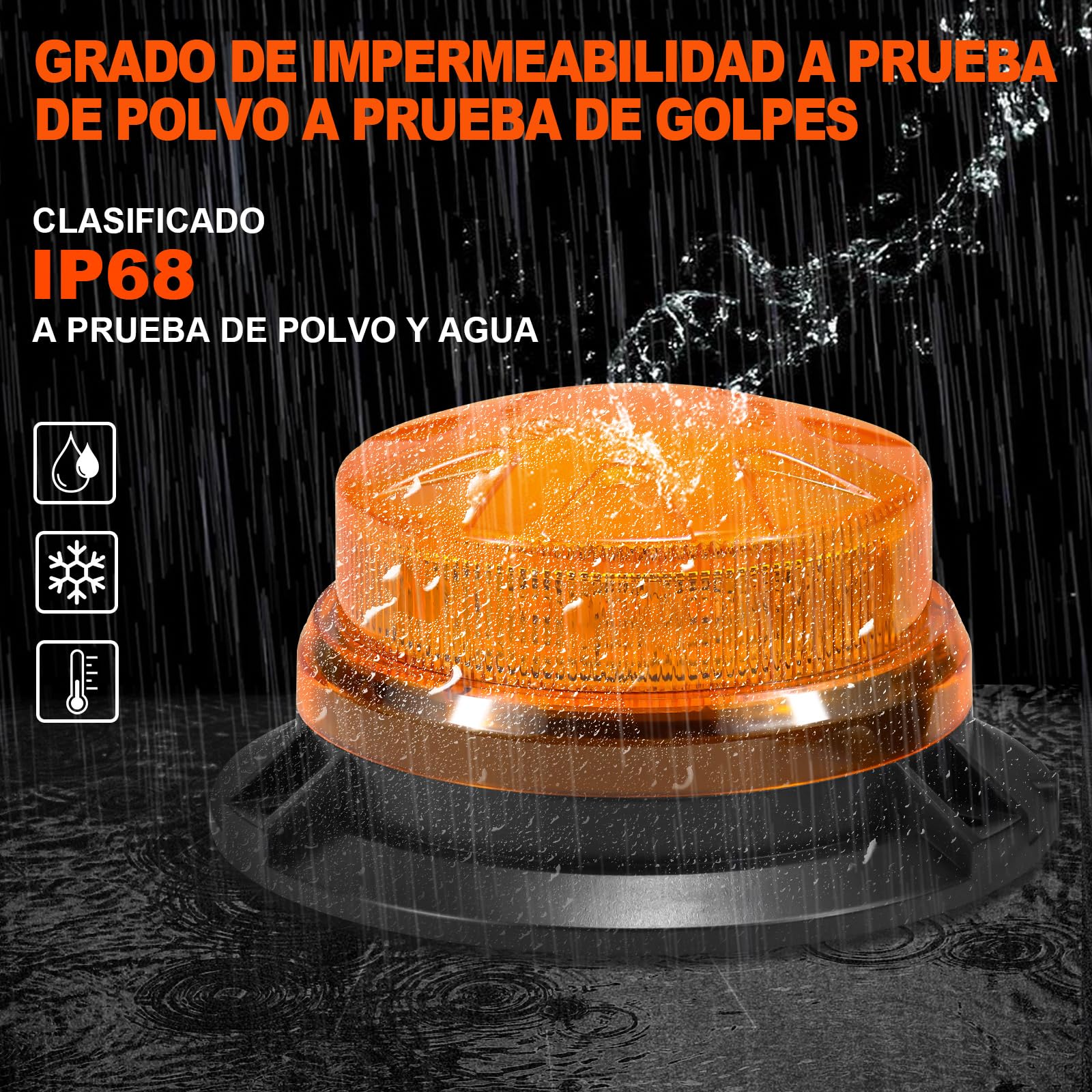 antom Luz de Emergencia 2 Piezas, 9-60V Luz LED Amarilla con Cable de 3 Metros y Doble Interruptor para Carretillas Elevadoras, Tractores, Remolques, UTV, SUV - Ideal para Obras y Tráfico