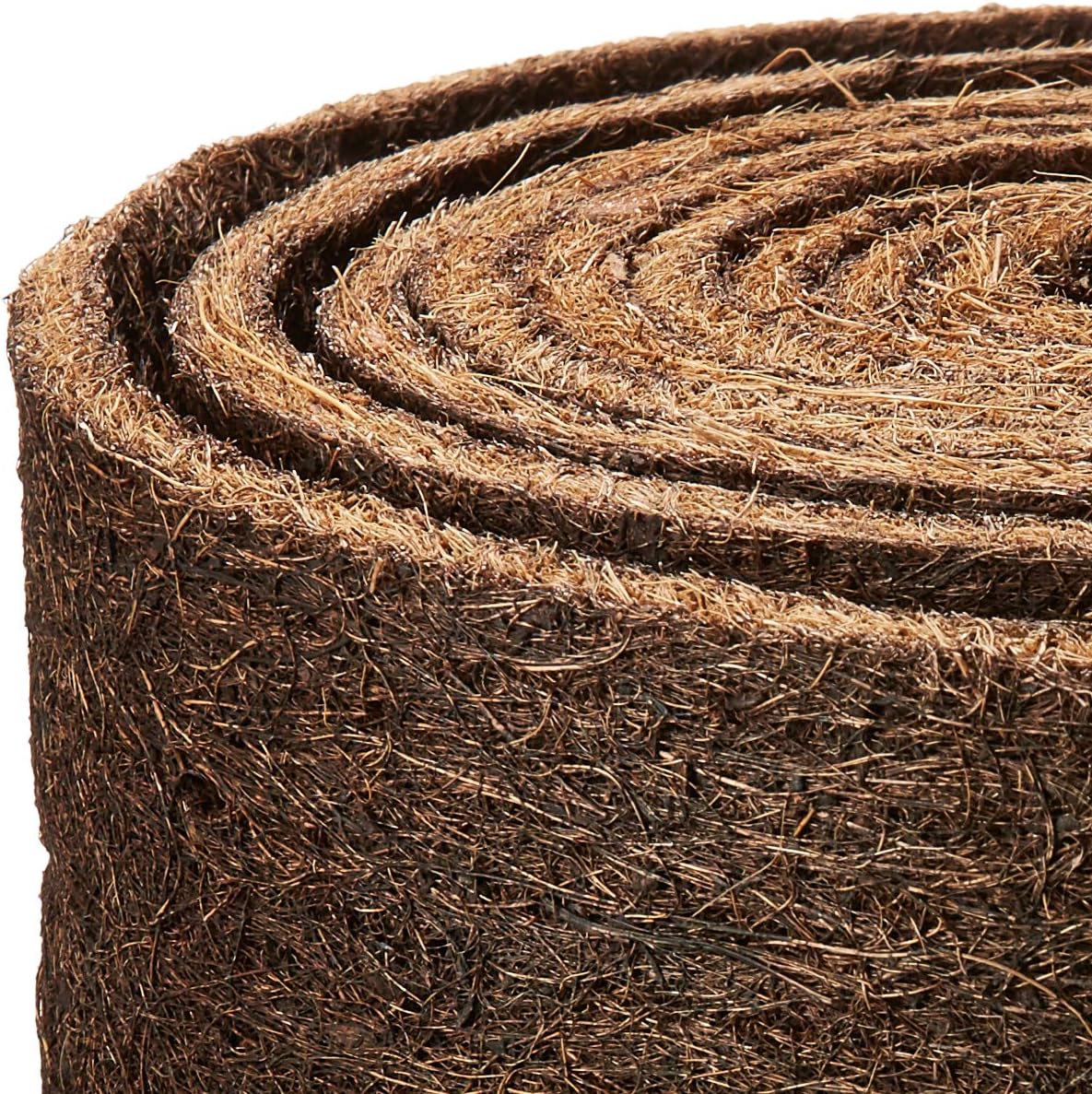 Plow & Hearth 55632 Recycled Rubber Permanent Garden Mulch Border, 120 L x 4.50 W, Black & Bosmere Border Protection Edging Weed Mat, 10' x 9" Wide, Brown