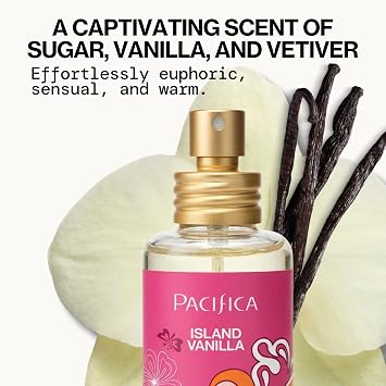 Pacifica Island Vanilla Perfume Clean Vanilla Fragrance for Women - Warm Tropical Aroma - Long-Lasting Clean Beauty Non Toxic Scent, Vegan & Cruelty-Free, 1 oz Travel-Friendly Spray