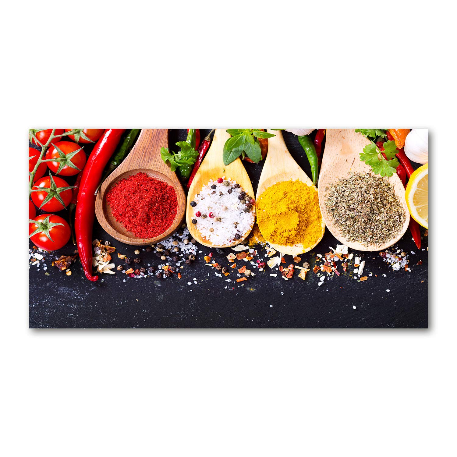 Tableau acrylique cuisine Mezcla de especias 140x70 cm pour sublimer votre salle à manger