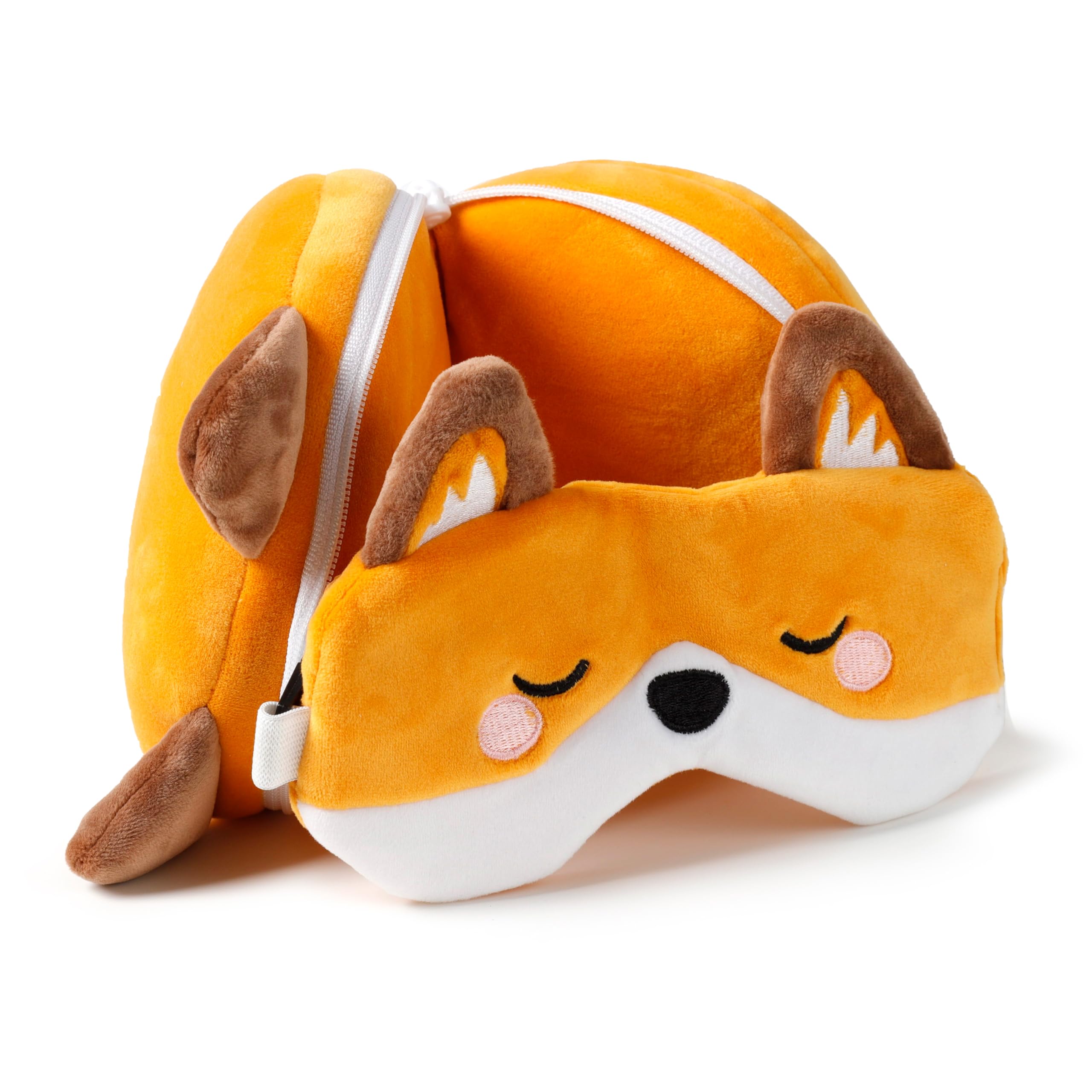 Poduszka podróżna z maską Relaxeazzz - Finnick la Fox - słodkie zwierzęta