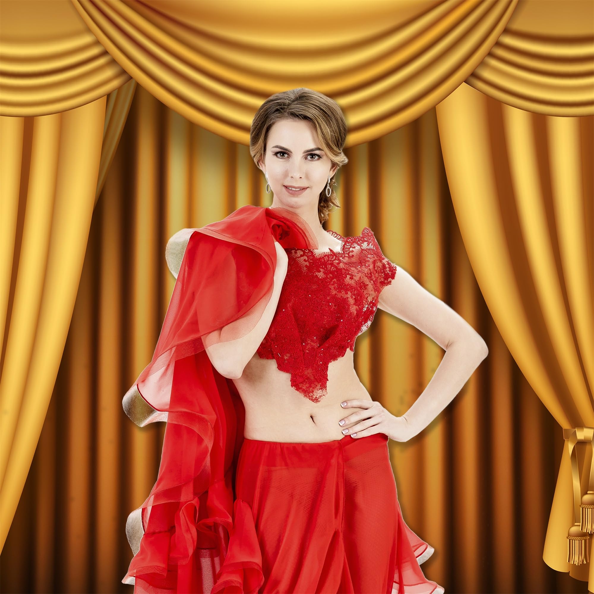 Blauer Vorhang-Hintergrund Banner – 180 X 120 Cm, Theater-Look Für Bühne, Parties & Fotokabine