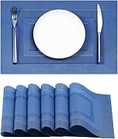 Vista 84 de Leetaltree - Manteles individuales, resistentes al calor, antideslizantes, para mesa de comedor, lavables, duraderos, tejido de PVC