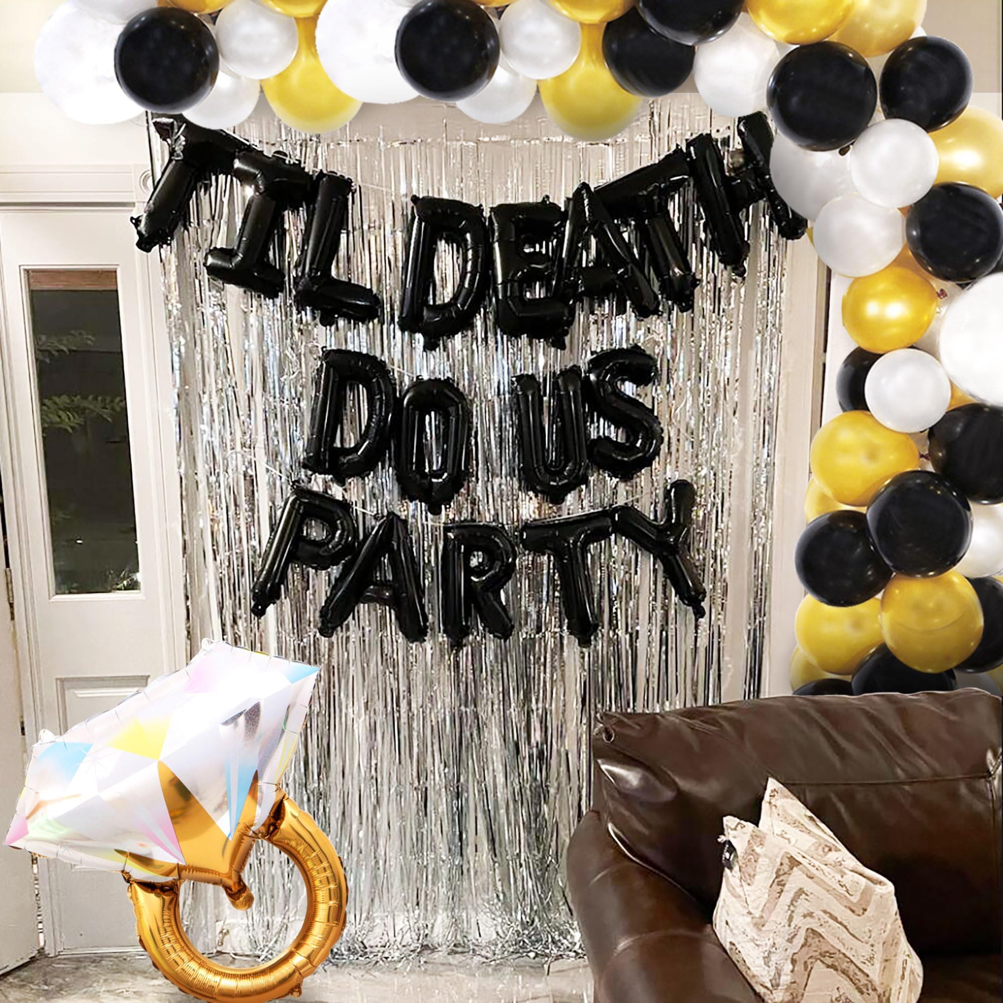 JeVenis Goth Til Death Do Us Party Bachelorette Balloons Goth Wedding Party Decorations Engagement Party