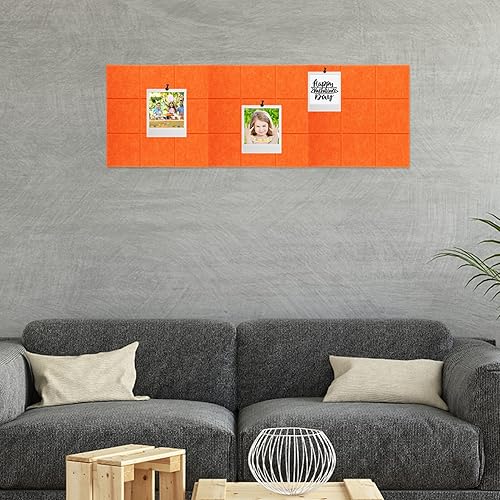 Miniatura 9 de iplusmile 6 tablones de anuncios de fieltro para pared, 11.8 x 11.8 pulgadas, tableros de anuncios autoadhesivos, azulejos de fieltro para