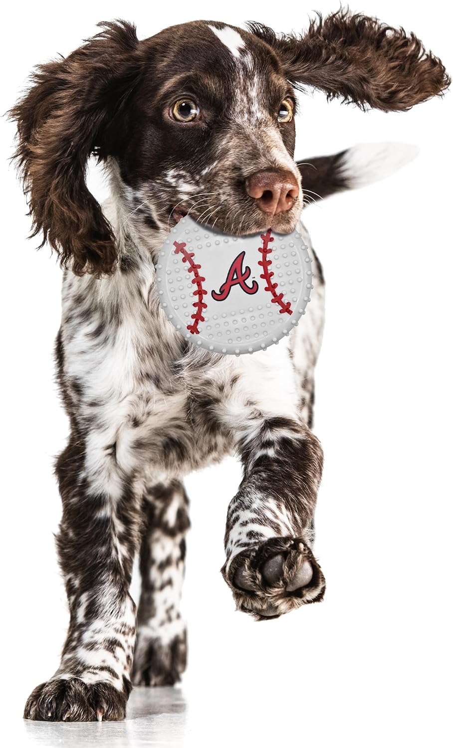Pets First MLB Atlanta Braves Hard-Nylon Bacon-Flavored Baseball Chew Toy, Indestructible Dog and Cat Chewy Toy, Tug, Fetch Toy, Sporty Fun Toy for Dogs