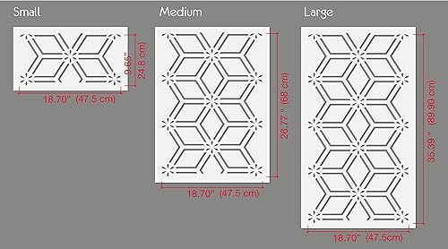 Miniatura 5 de PINKIPO Pack of 2, Lines of Nature, Large WALL STENCIL, Modern Wall Stencils for Painting, Stencils For Walls, Geometric Wall Stencil Pattern