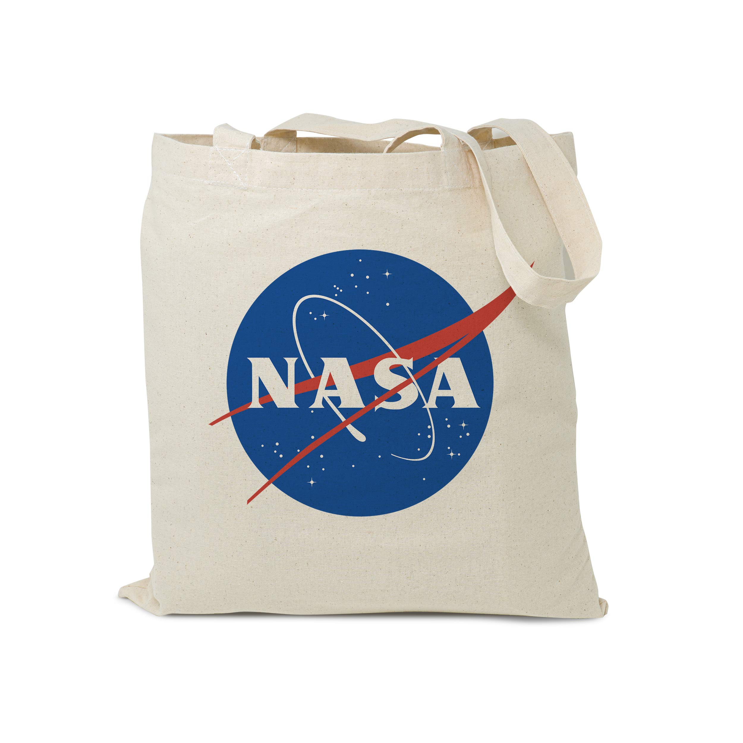 Bijouland Nasa Tote Bag, NASA Meatball Tote Bag, NASA Logo Cotton Canvas NASA Space Bag - Nasa logo Print Organic Cotton Bag 12oz Canvas Cotton