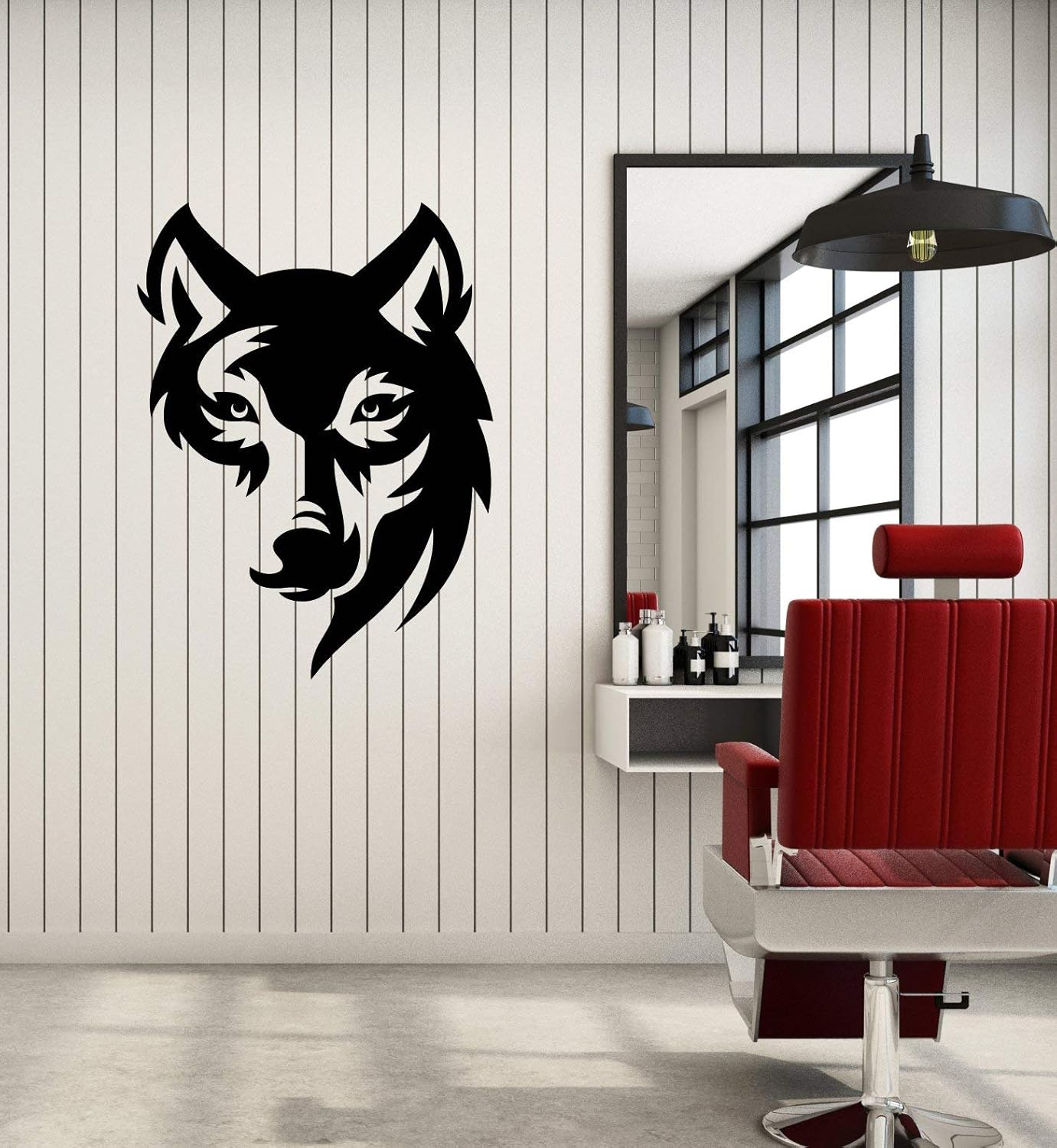 WallStickers4ever Vinyl Wall Decal Wolf Head Tribal Wild Animal Predator Stickers Mural Large Decor (g4671) Black