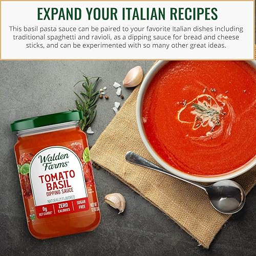 Miniatura 92 de Walden Farms Salsa Alfredo - Salsa cremosa de estilo italiano cero calorías, sin azúcar, keto y sin carbohidratos, botella de 12 onzas