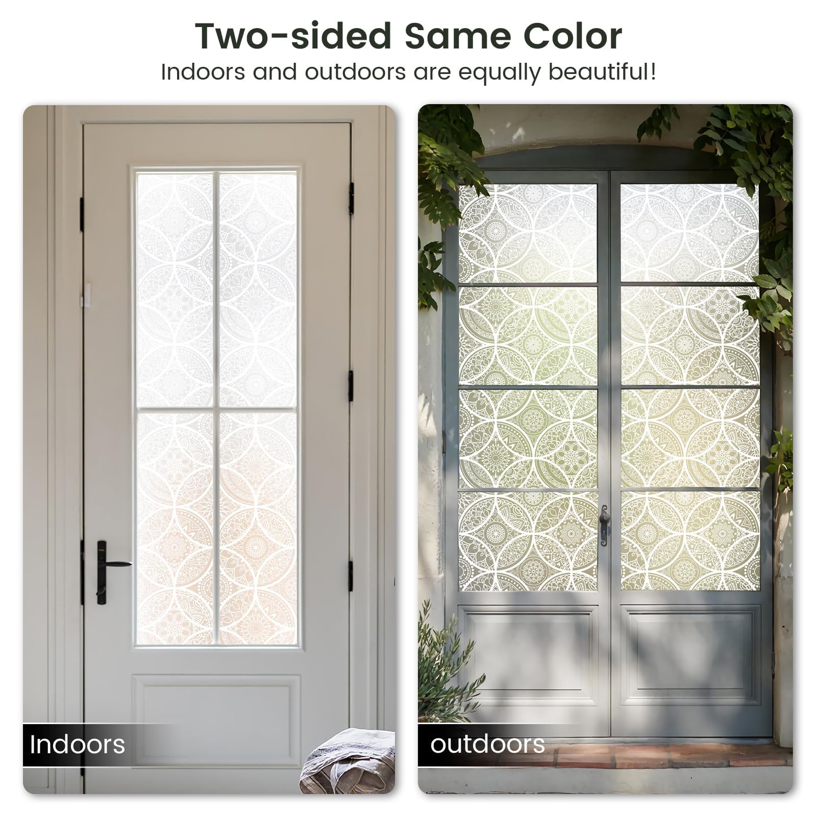 dktie Película de vinilo no adhesiva para ventana, película de privacidad para baño, ducha, puerta, control de calor, anti UV, 90 x 200 cm, color blanco