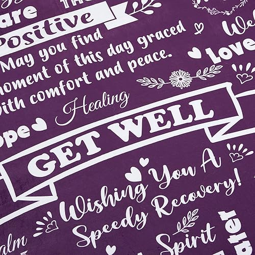 Miniatura 6 de mami home Get Well Soon - Manta de regalo de pensamientos curativos, manta cómoda positiva de franela de forro polar Sherpa para Navidad de 60 x 50
