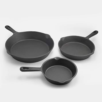 3 Pc Cast Iron Skillet Set