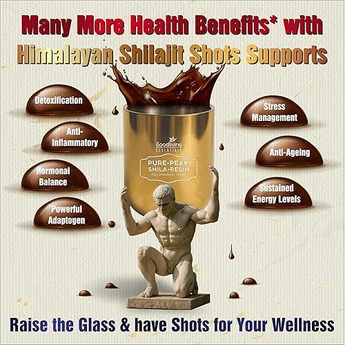 Miniatura 6 de Goodliving Essentials GE's Pure-Peak - Resina Shilajit pura del Himalaya gruesa con vaso y cuchara Shilajit