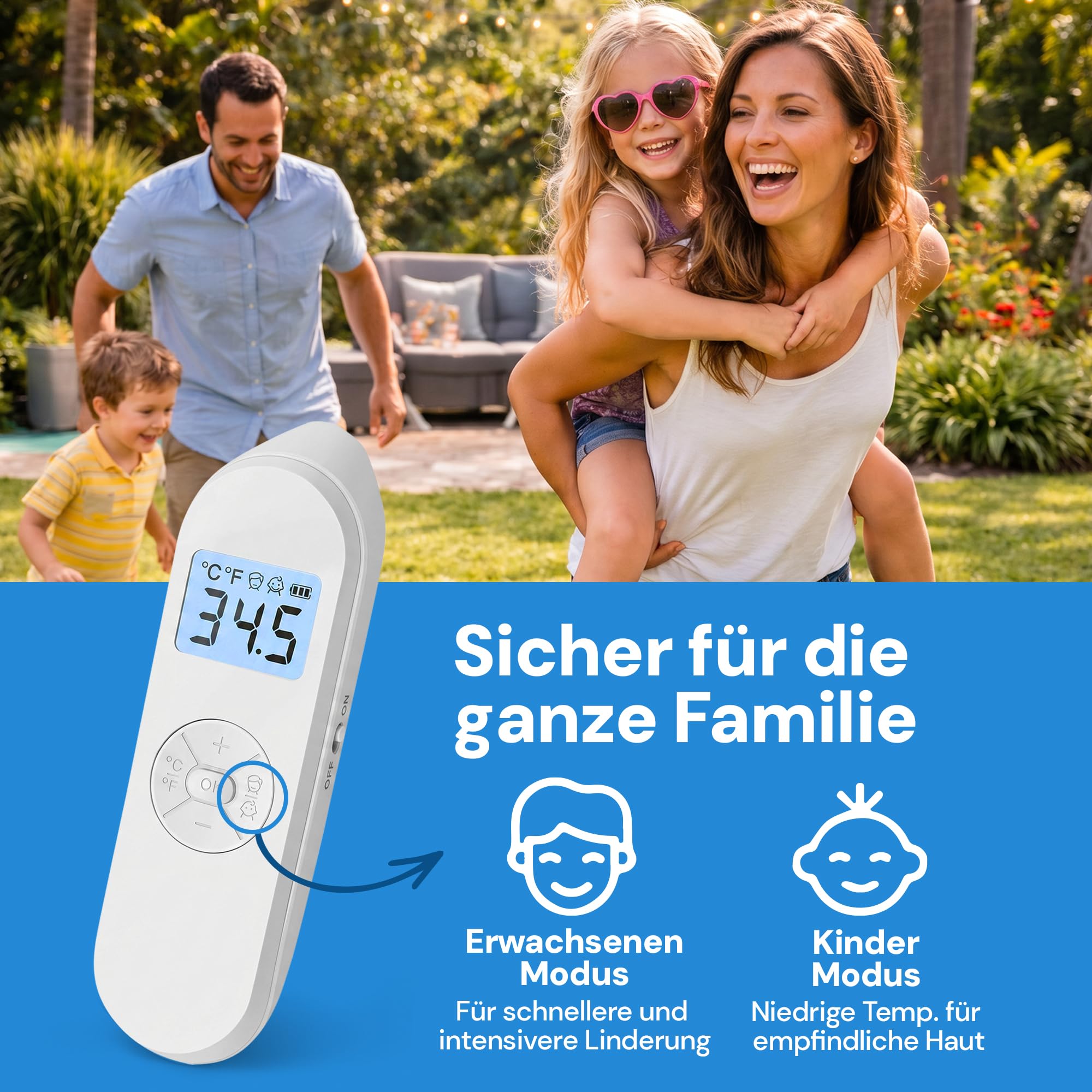 Mückenstich Hitzestift - Elektrischer Insektenstichheiler gegen Mücken- & Insektenstiche, LCD-Display, 30-55°C, USB-C, Kinder & Erwachsene