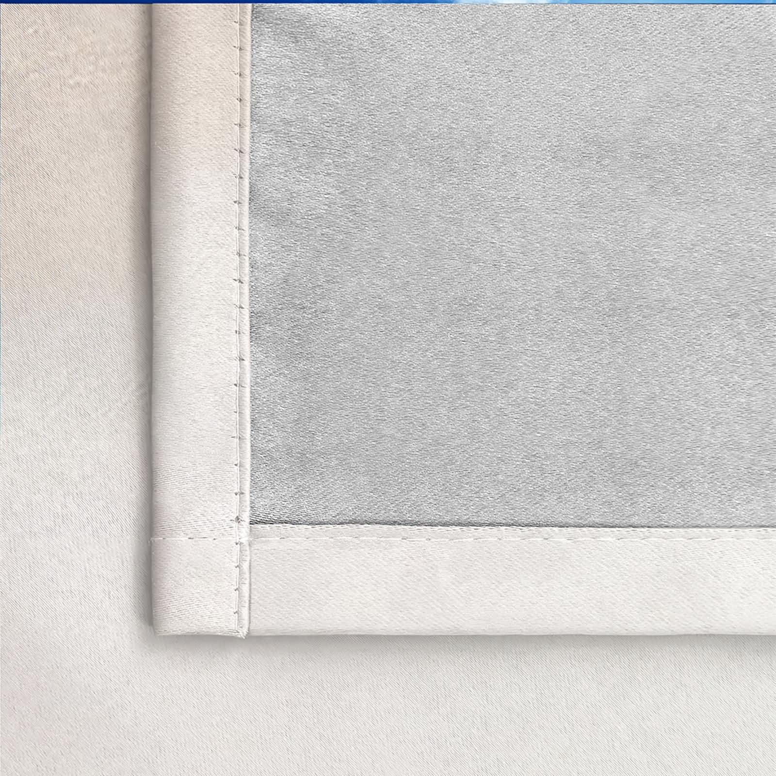 Vorhänge Wärmeisolierend 2 Panels,2 x 152W x 244H cm,Gardinen Ösen Modern Strandlandschaft Vorhänge für Küchen Modern Blau Weiß Khaki