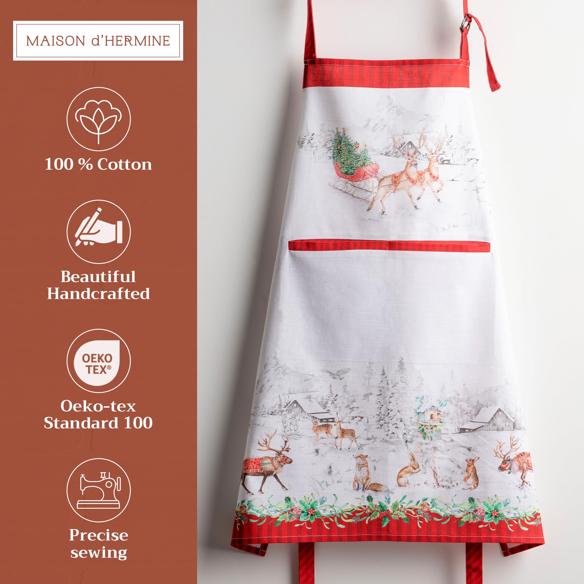 Maison d' Hermine 100% Cotton Apron for women with Pocket Kitchen Chef Autumn Apron for Men Cooking Gardening Server Waitress Maid - Image 2