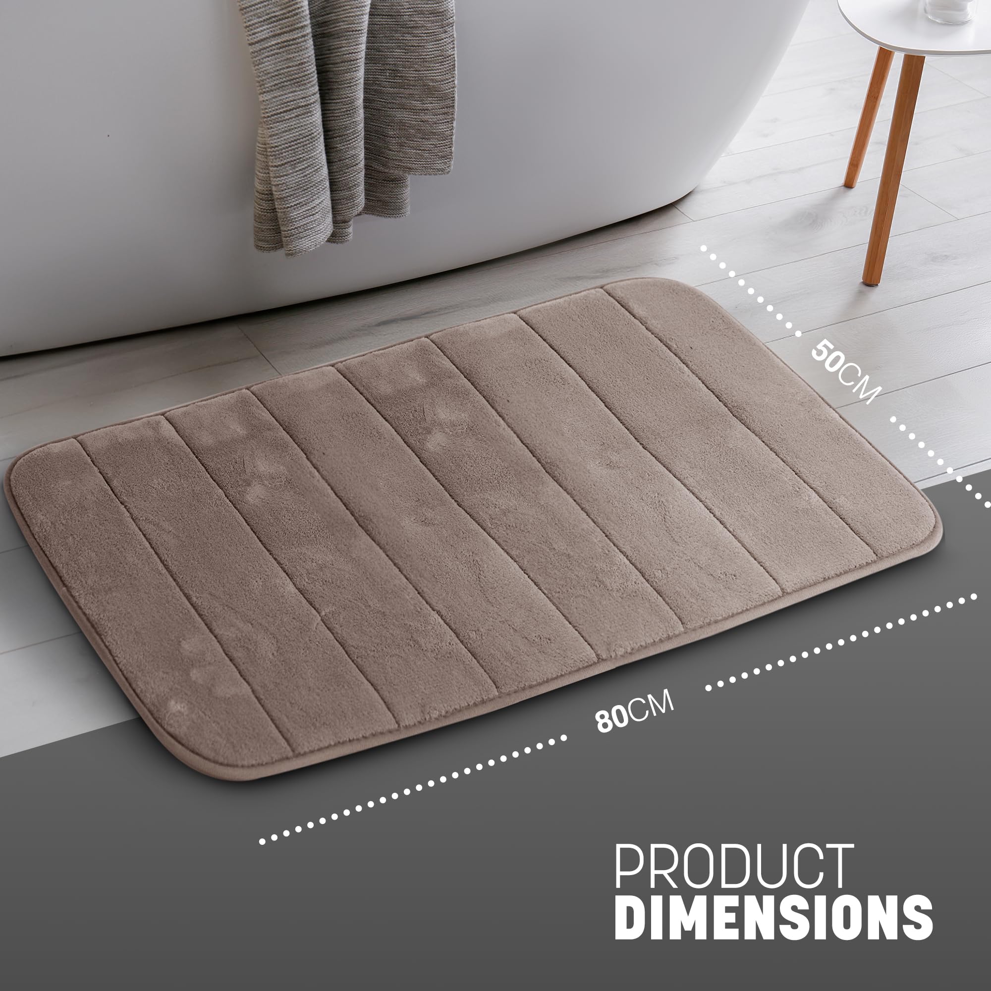 KEPLIN Memory Foam Bath Mat, Ultra-Soft, Highly Absorbent, Non-Slip, Machine Washable - Image 2