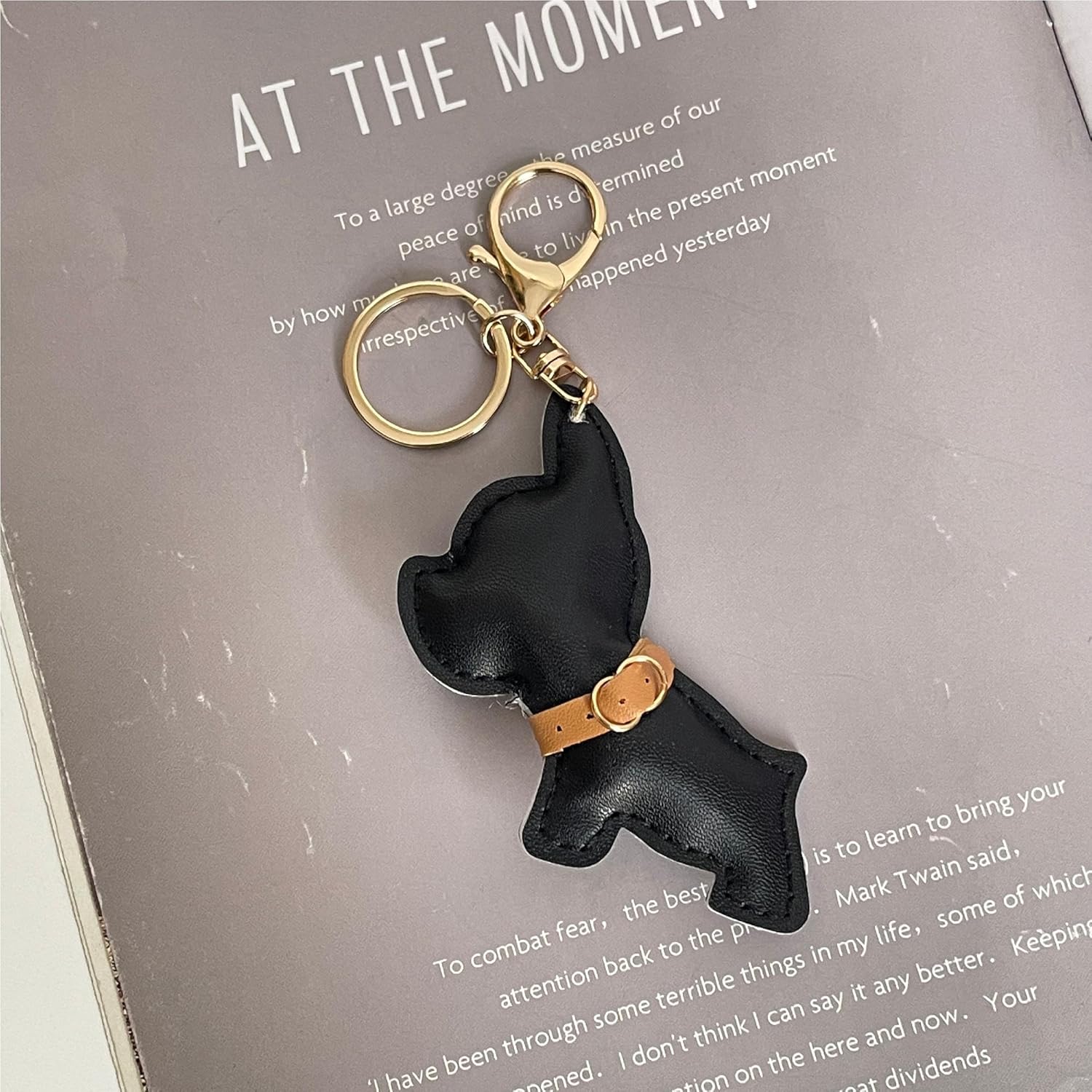 QTMY Leather Dog Keychain Keyring for Women,Purse Charms for Handbags,248 - Image 6