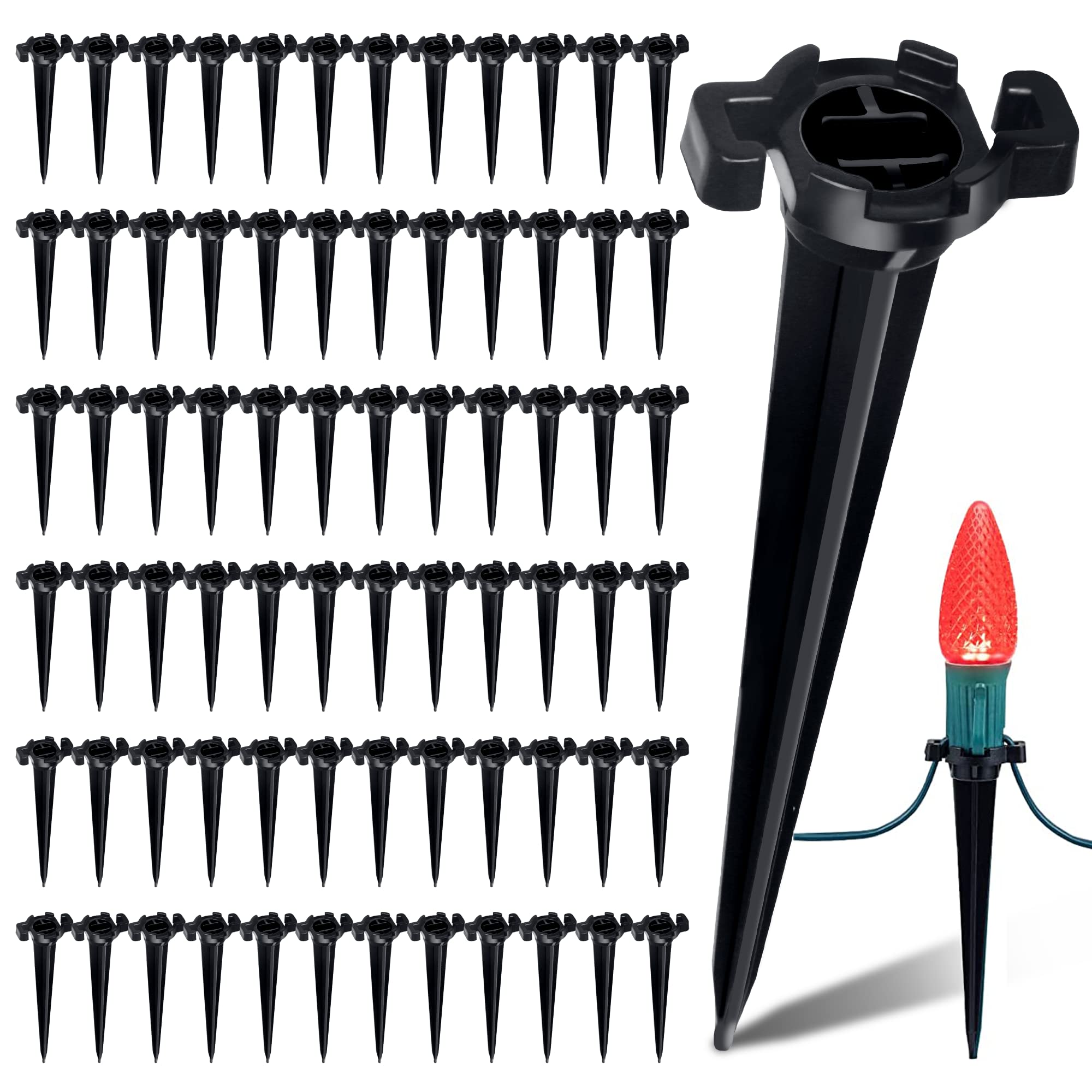 Photo 1 of LYDTICK 150 Pack Christmas Light Stakes for C7 C9 Christmas Lights Outdoor, 5 inch Xmas Yard Stakes for Lights Universal Ground Stakes for Outside Holiday on Garden Lawn Patio Path Walkway