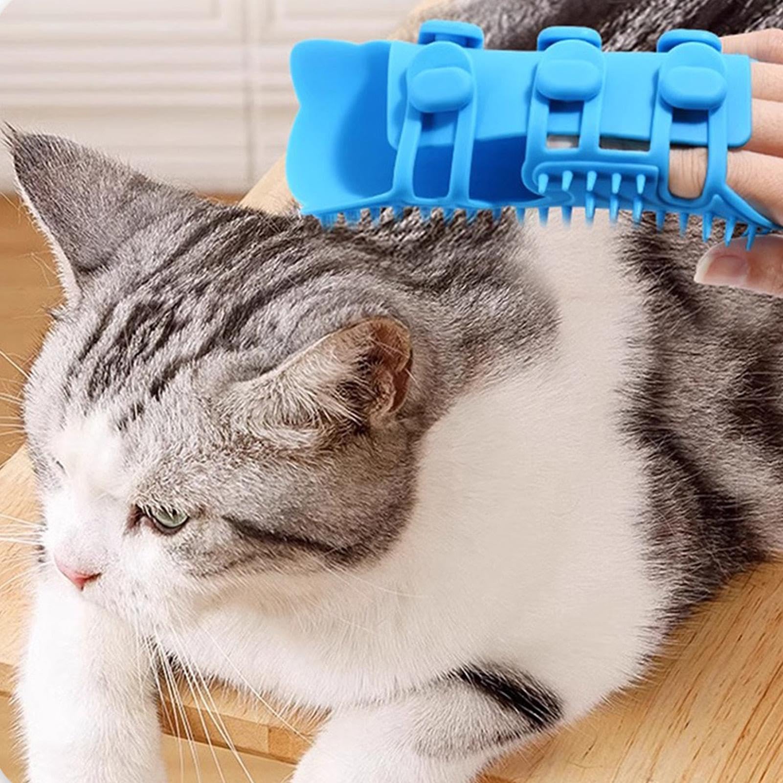 Katzenwandbürste, Katzenpflegebürste - Eckkitzelkamm - Silikon-Katzen | Ecken-Massagekamm, verstellbare Katzenpflege-Haarbürste für Tischbeine, Klettergerüst