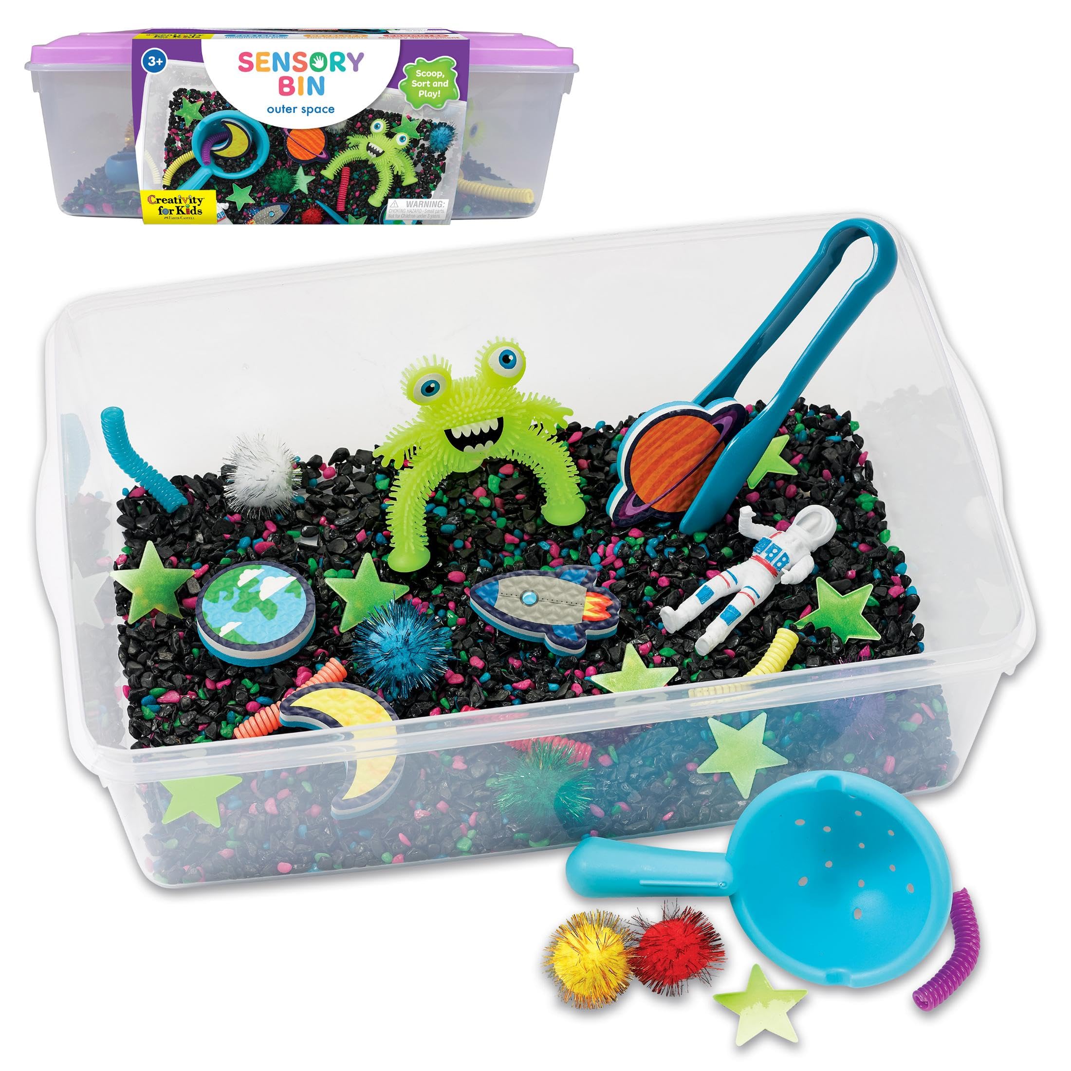 Creativity for Kids Sensory Bin: Outer Space Toys - Preschool and Toddler Sensory Toys, Kids Gifts for Boys and Girls (Ages 3+)