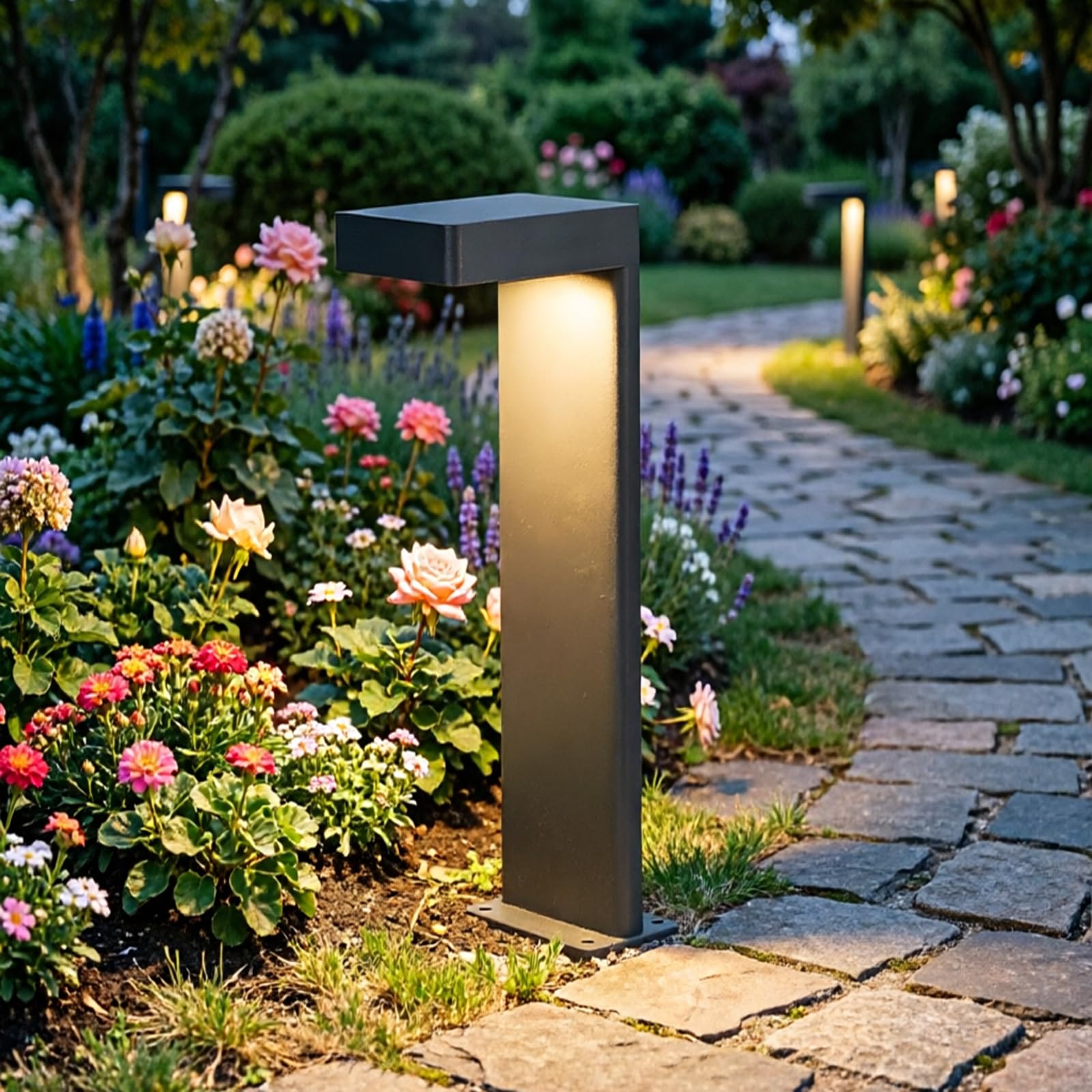 SDUYTDG Outdoor Pathway Lights Wired IP65 Waterproof Landscape Path Lighting Modern Commercial Driveway Lamp for Patio Garden Path Yard Walkway LED Bollard Lights 3000K