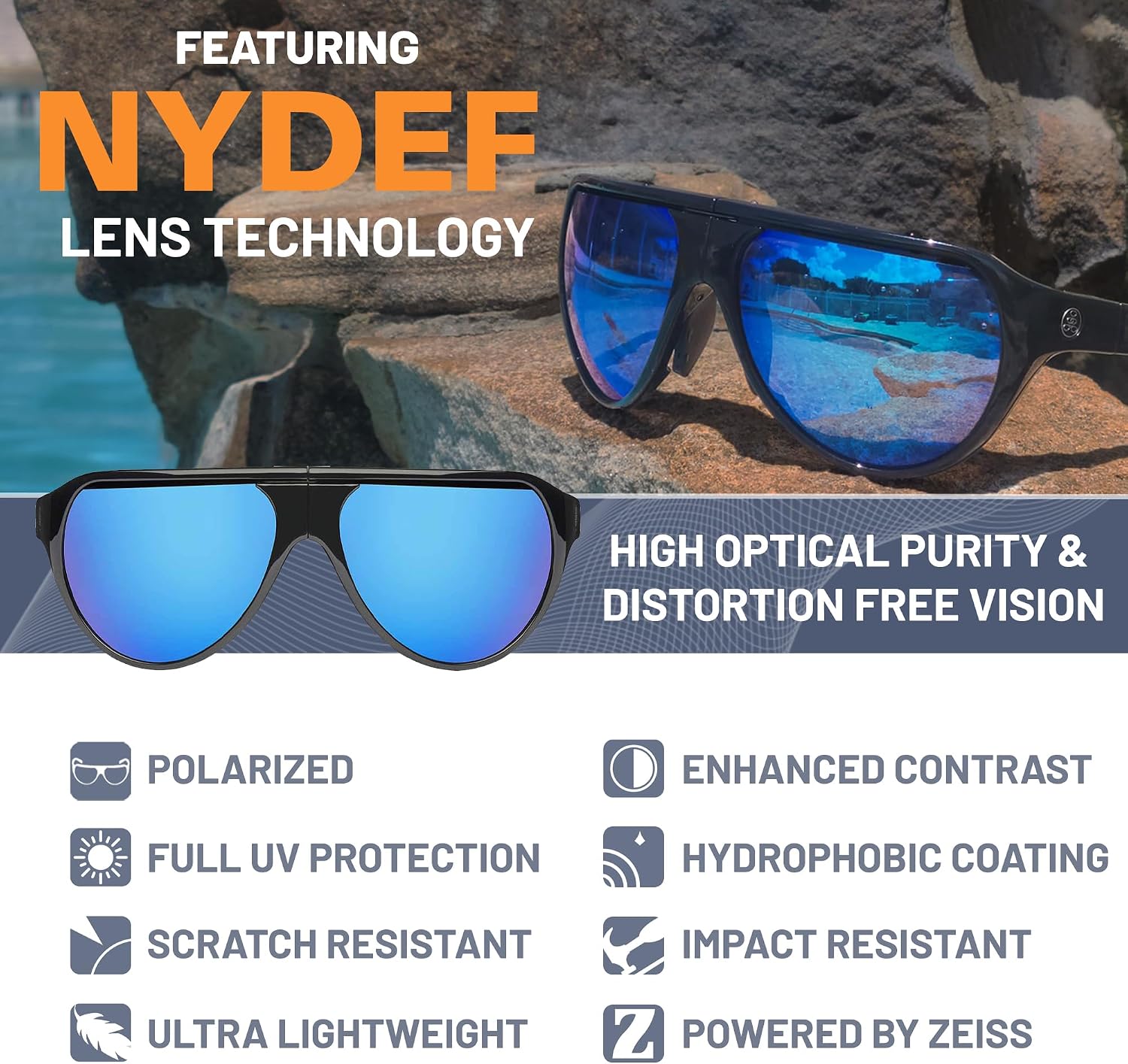 PopAir Foldable and Oversized Aviator Sunglasses for Women and Men