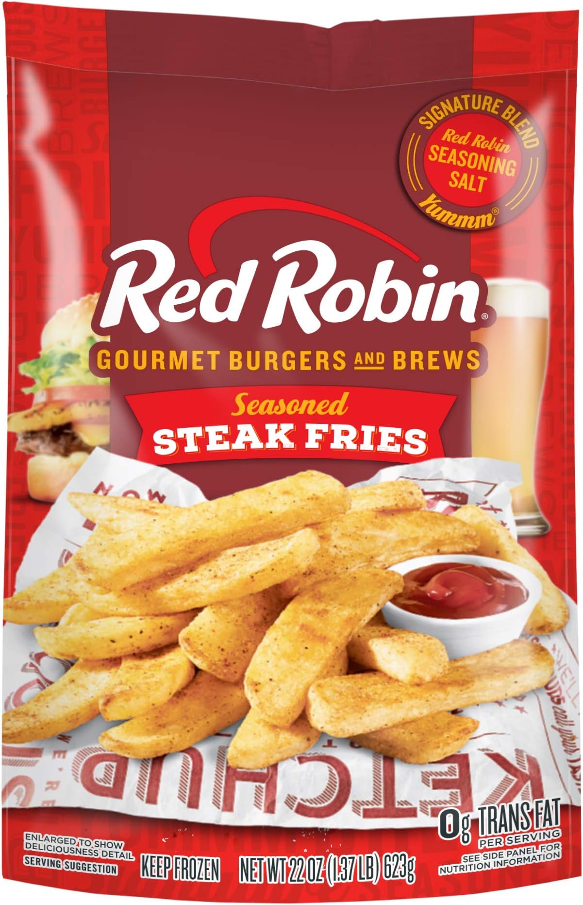 Red Robin Seasoned Steak Fries, 22 oz (Frozen)