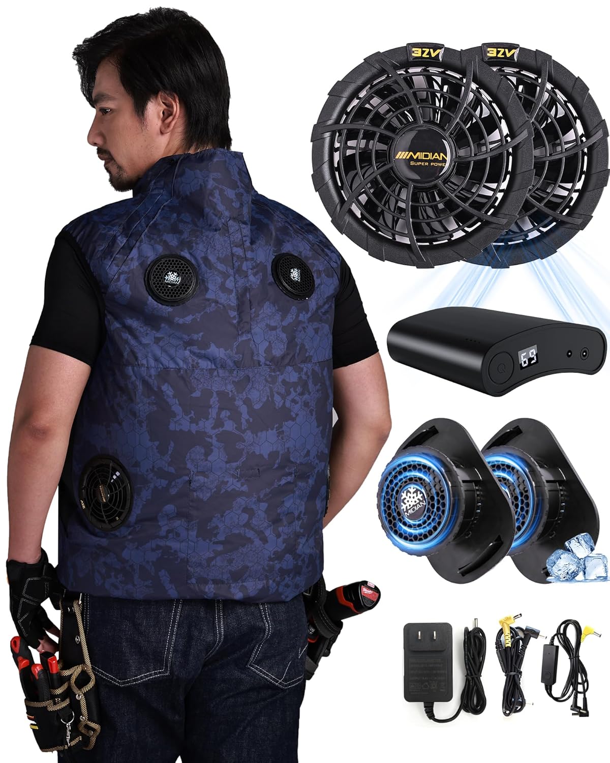 新品未使用★ダンロップ⭐︎ファン付ベスト空調服⭐︎Lネイビー⭐︎ジャパネット ダンロップ ファン付ベスト 空調服 Lネイビー紺 ジャパネット