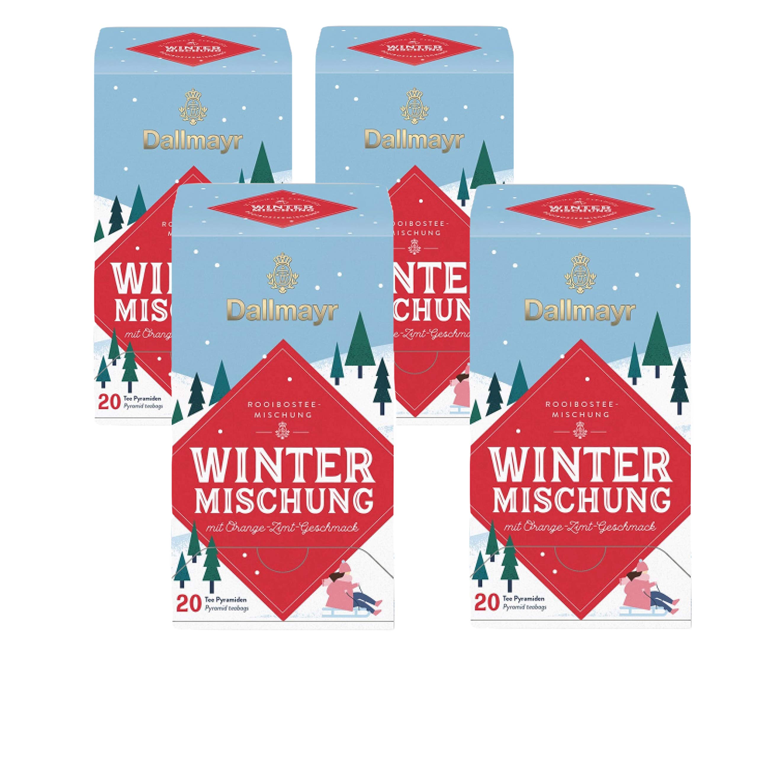 Dallmayr Rooibostee-Mischung - Wintermischung - mit Orange-Zimt-Geschmack - 4x20 Tee Pyramiden