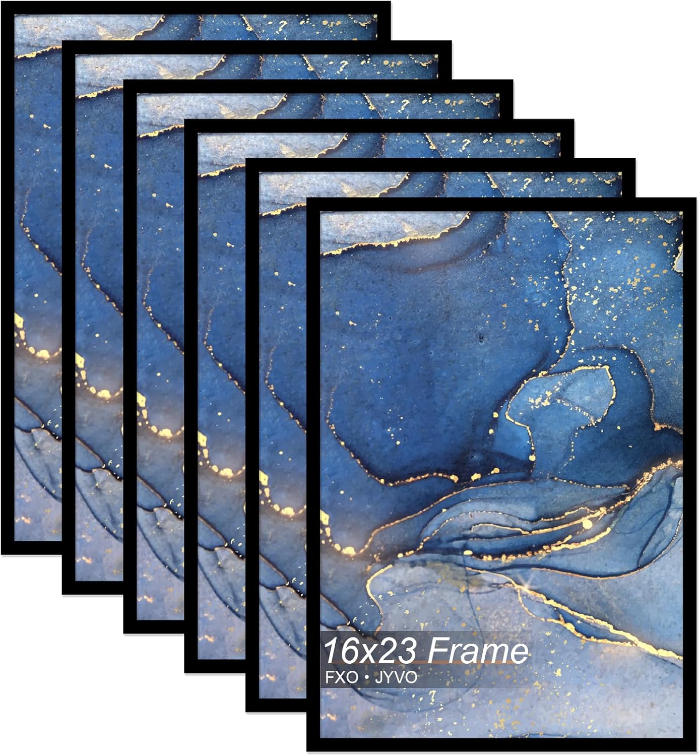 16x23 Picture Frame Set of 6, Black Frame for 16 x 23 Inch Picture Poster Photo, Light Weight and High Transparent 16 by 23 Frame for Wall - 6 Pack/Black/16 x23 6 16x23