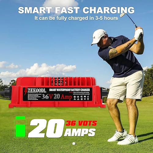 Miniatura 4 de ZEKOODL Cargador de carrito de golf de 36 voltios para EZGO, cargador de batería de carritos de golf de 20 amperios con carga de goteo, certificado