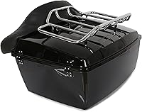 Vista 3 de ECOTRIC King Tour Pack Baúl de Equipaje con Parrilla Superior y Respaldo Compatible con Harley Touring Road King Electra Glide Road Glide Street