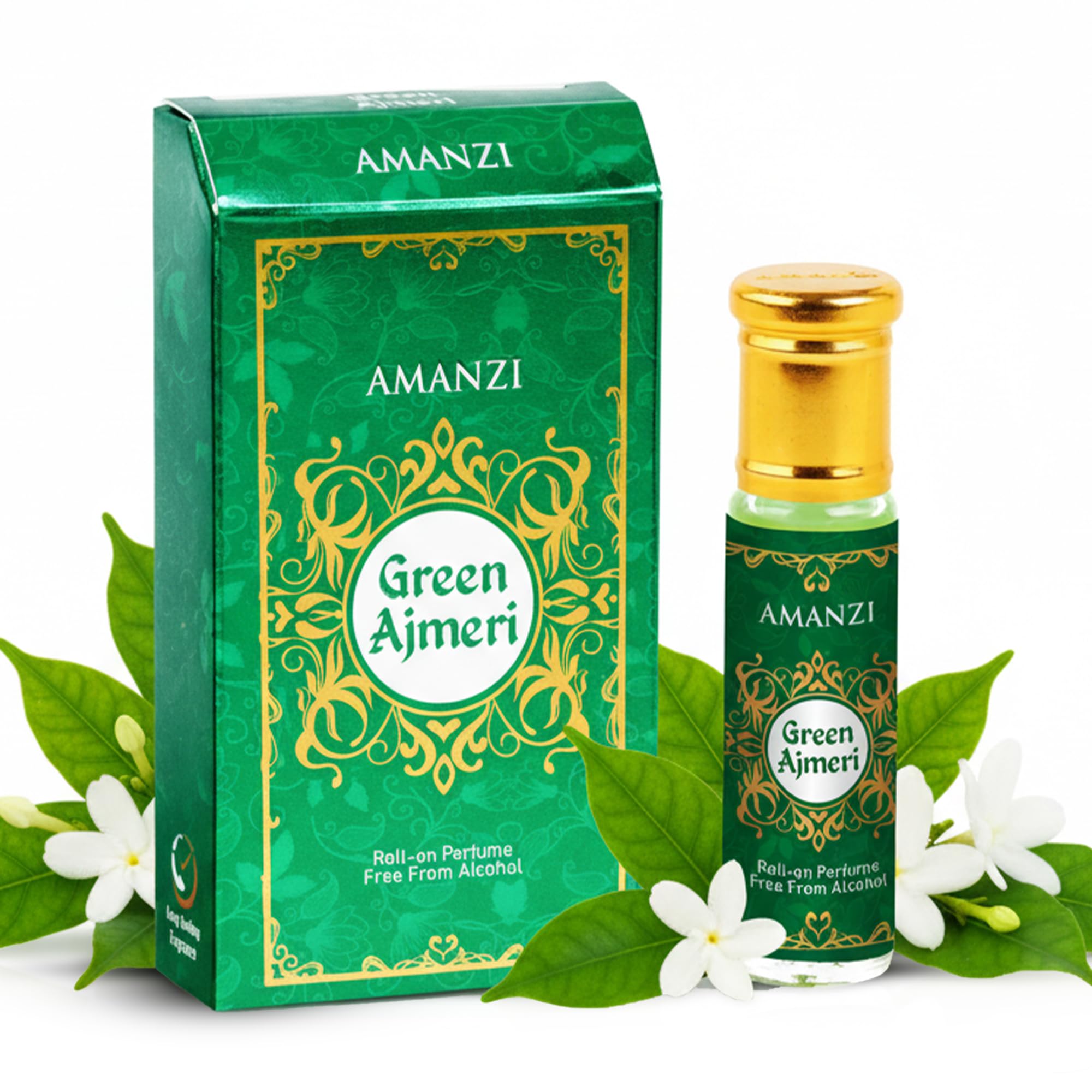 AMANZI Green Ajmeri Attar Roll-On for Men & Women | Long Lasting Fragrance Oil | Alcohol-Free Perfume | Floral & Musky Scent | 6ml | Pack of 1-image-14