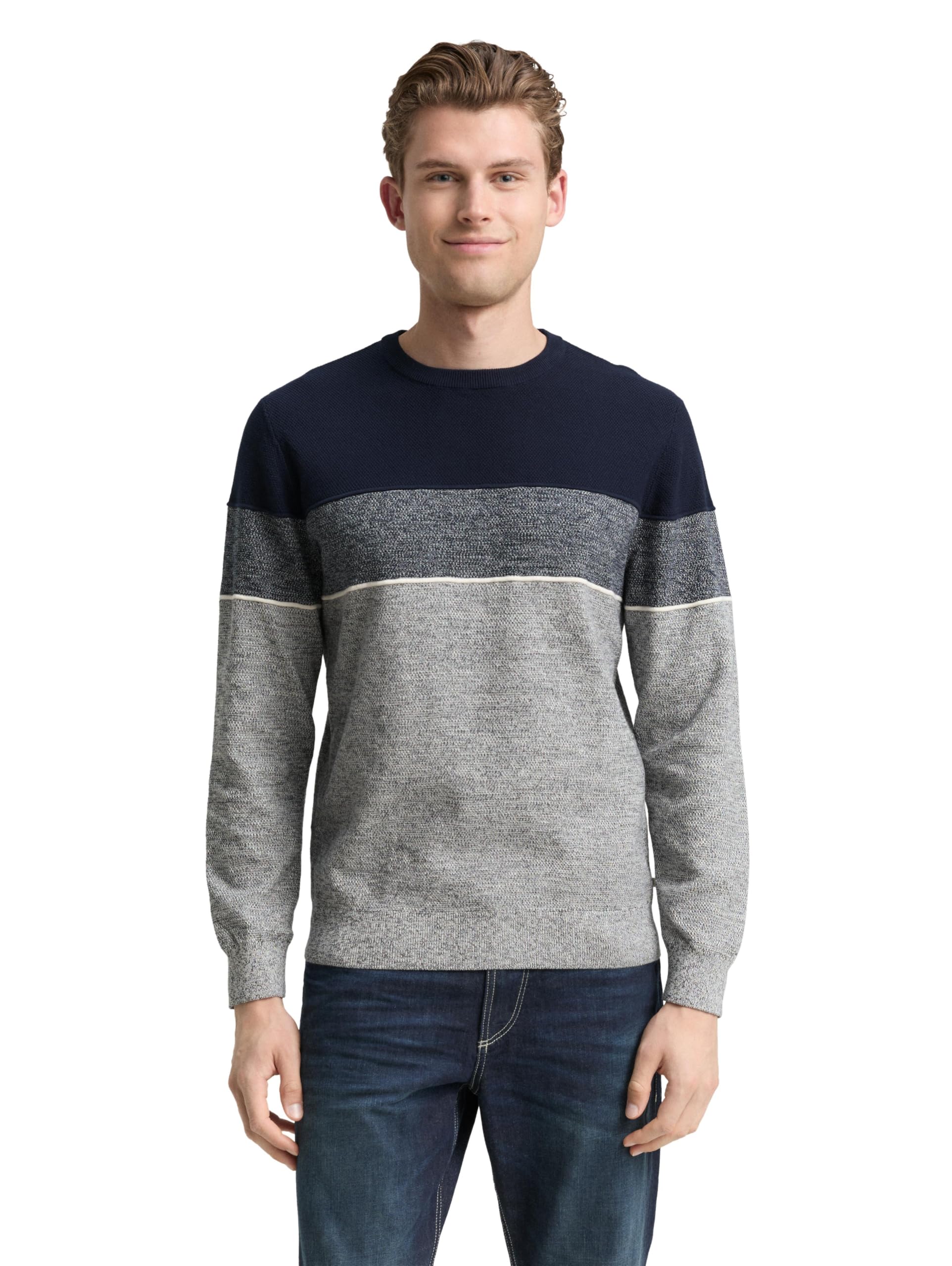 TOM TAILOR Herren 1048772 Strickpullover mit Colour Blocking