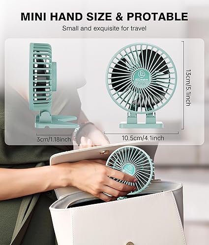 Miniatura 6 de JZCreater Ventilador de escritorio USB, mini ventilador portátil, ventilador de enfriamiento de mesa de escritorio de 3 velocidades, ventilador de