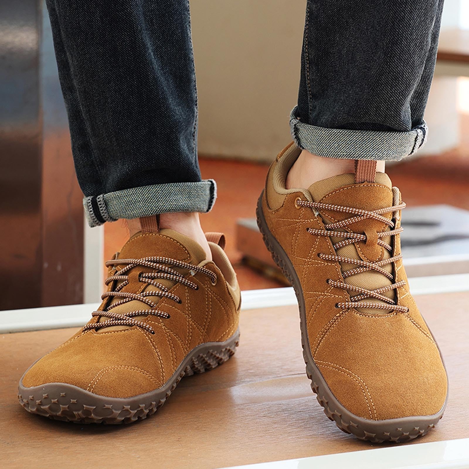 Herren-Sneaker mit breiter Zehenpartie zum Laufen, rutschfeste Outdoor-Sportschuhe, atmungsaktiv und bequem