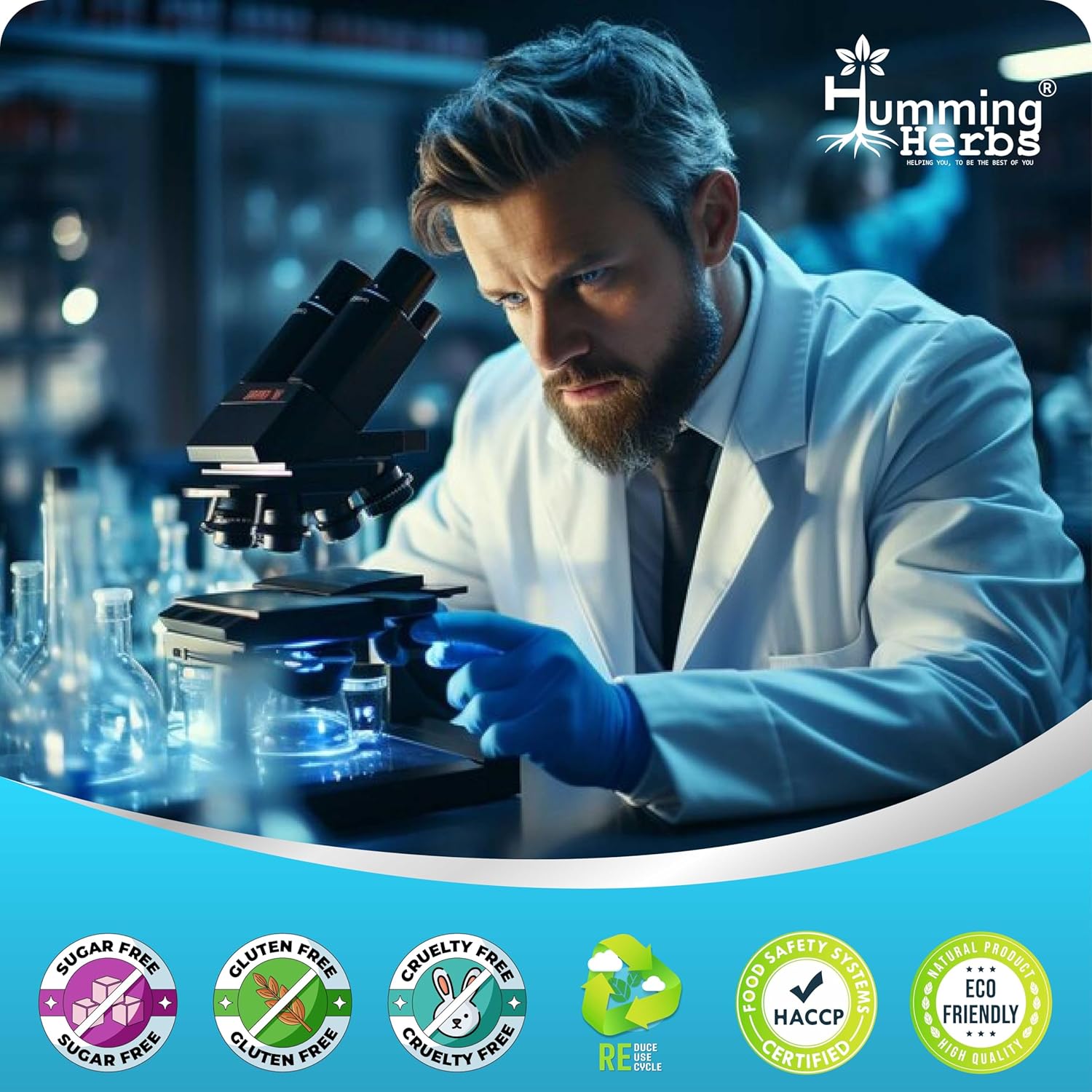 Humming Herbs Berberine Supplement 1300 Mg 8in1 Formula with Ceylon Cinnamon, Milk Thistle, Curcumin, Bitter Melon & Probiotics Red Yeast Rice, Gymnema Sylvestre - 180 Vegan Capsules