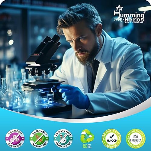 Miniatura 7 de Humming Herbs Suplemento de berberina 1300 mg fórmula 8 en 1 con canela de Ceilán, cardo mariano, curcumina, melón amargo y probióticos arroz de