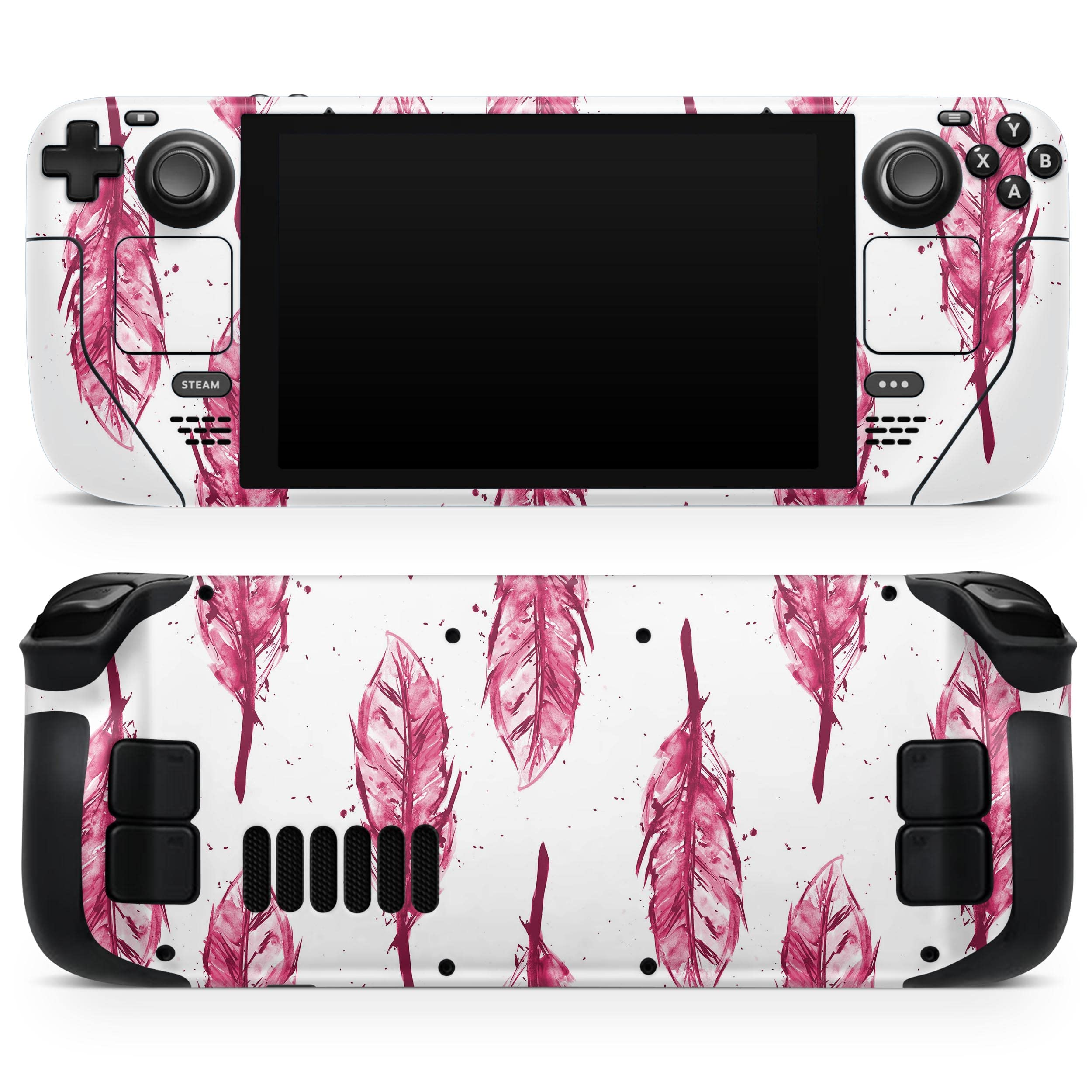 Design Skinz - Compatible with Steam Deck - Skin Decal Protective Scratch-Resistant Removable Vinyl Wrap Cover - Crimson Feather Pattern