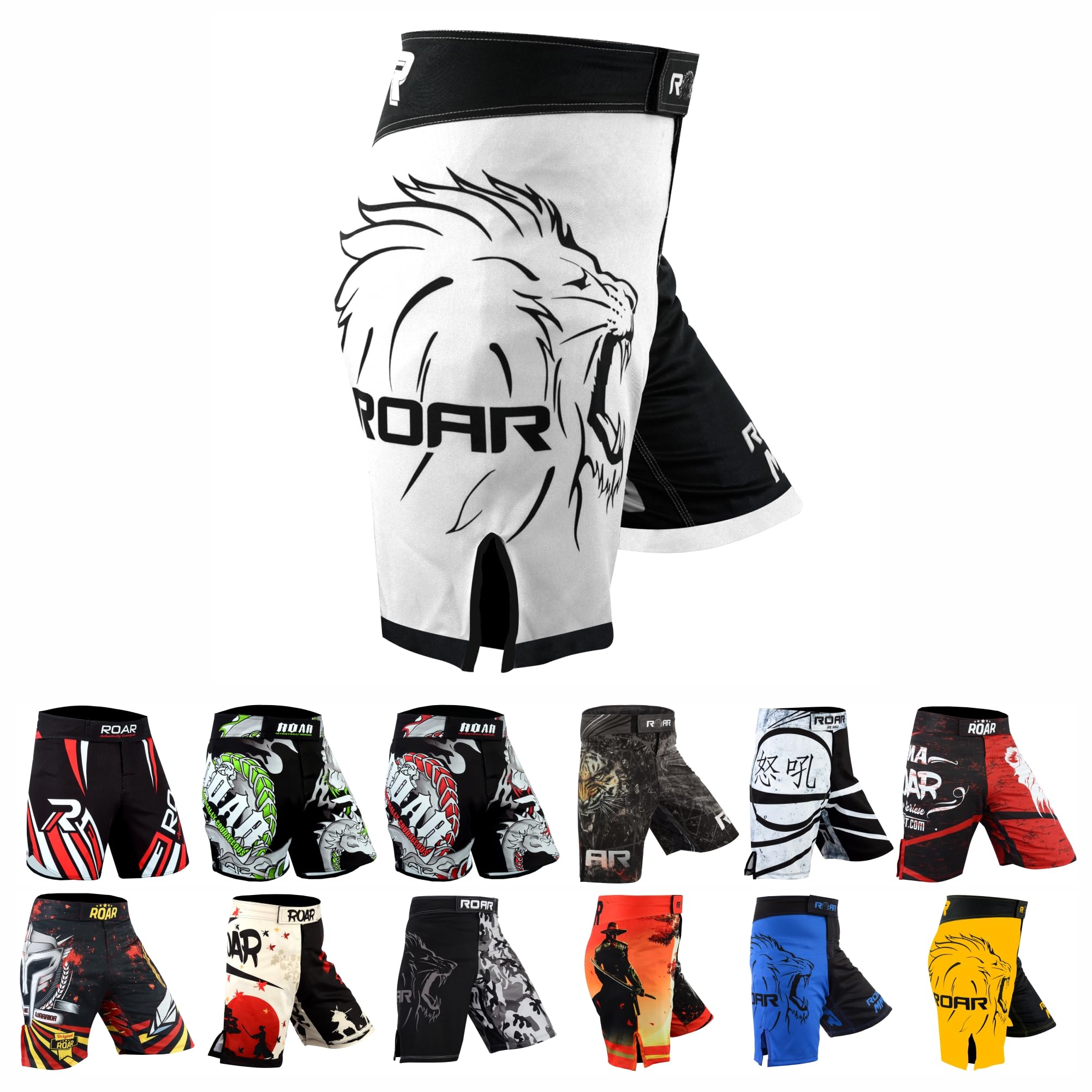 ROAR-INT MMA Fight Shorts Grappling Kickboxing Muay Thai Shorts BJJ Gym Training Running Athletic Wrestling Shorts